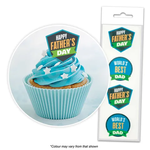Edible Wafer Cupcake Toppers - Father's Day Best Before August 2026