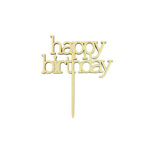 Happy Birthday Wooden Cake Topper