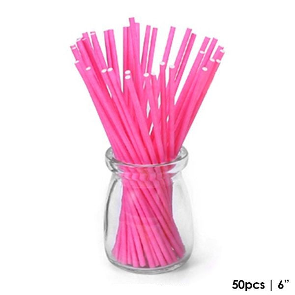 Cake Craft 6" Lollipop Sticks - Pink