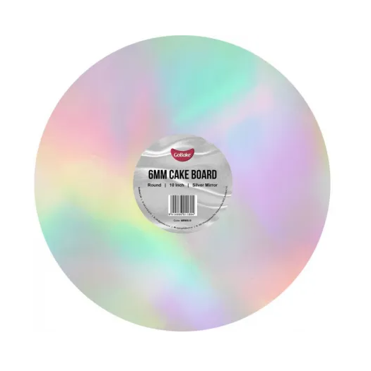 10" Round Cake Board 6mm - Iridescent Silver