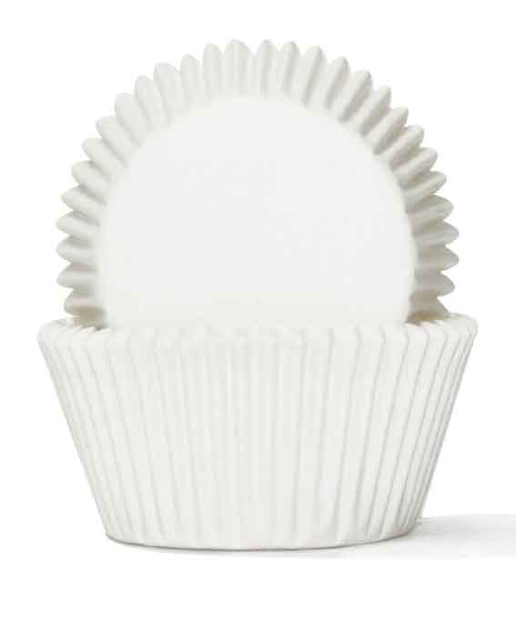 Plain Baking Cups - Cupcake Cases - White 200pk (Standard)