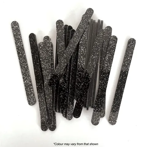 Acrylic Ice Block Popsicle Sticks - Black Glitter