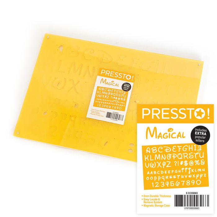 Pressto Alphabet & Number Embosser Stamp - Magical