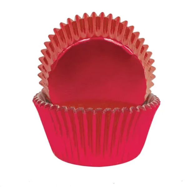 Red Foil Baking Cups - Cupcake Cases (Standard)