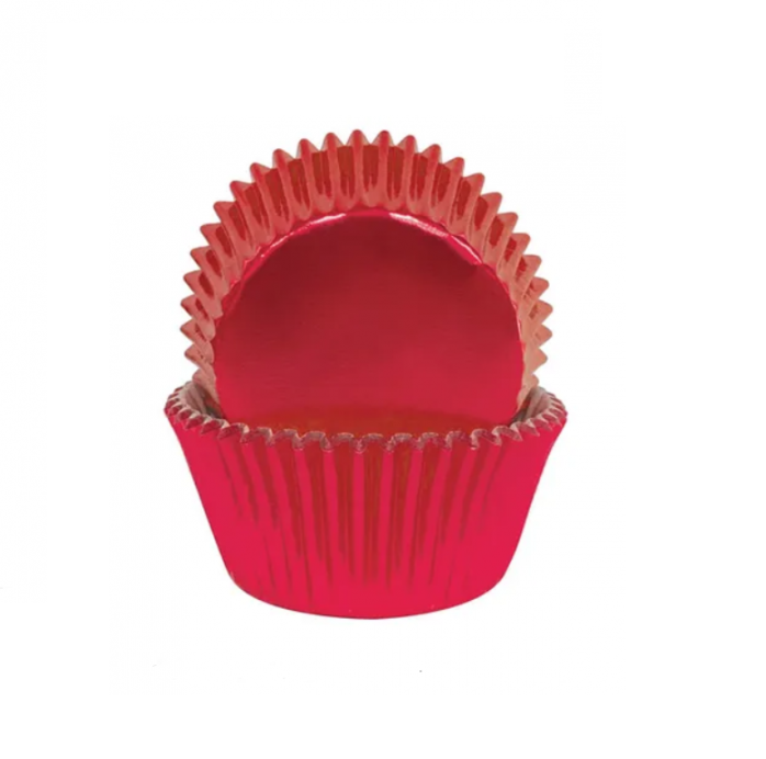 Red Foil Small Baking Cups - Cupcake Cases