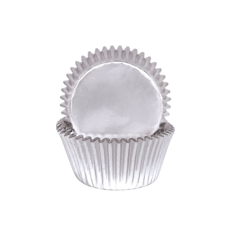 Silver Foil Baking Cups - Cupcake Cases (Small)