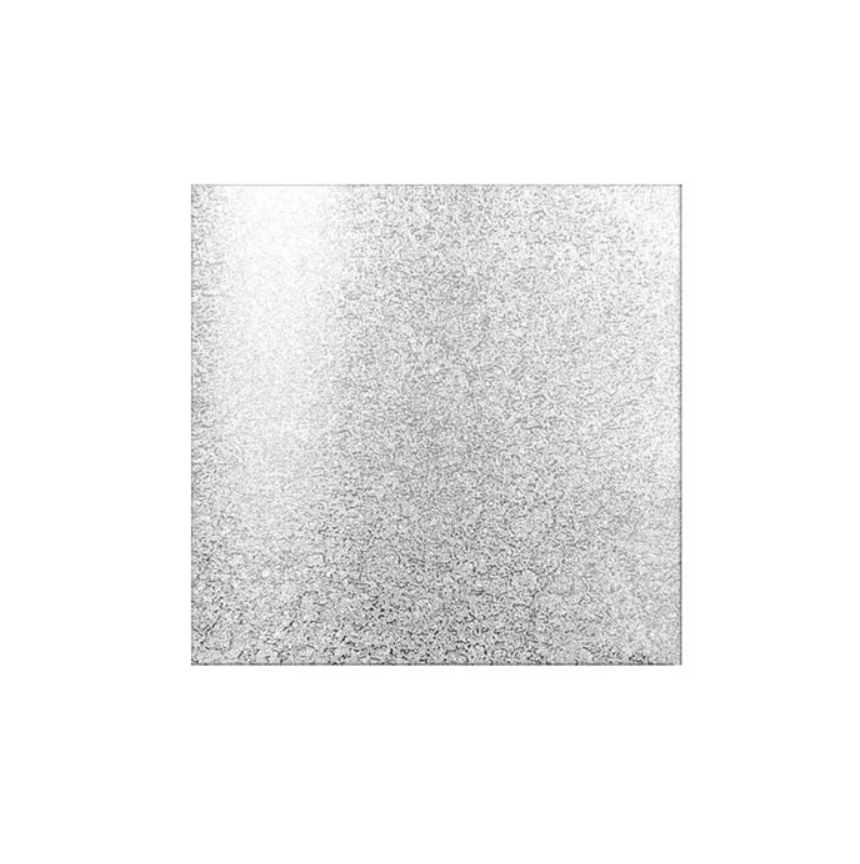 10" Square Cake Board 6mm - Silver