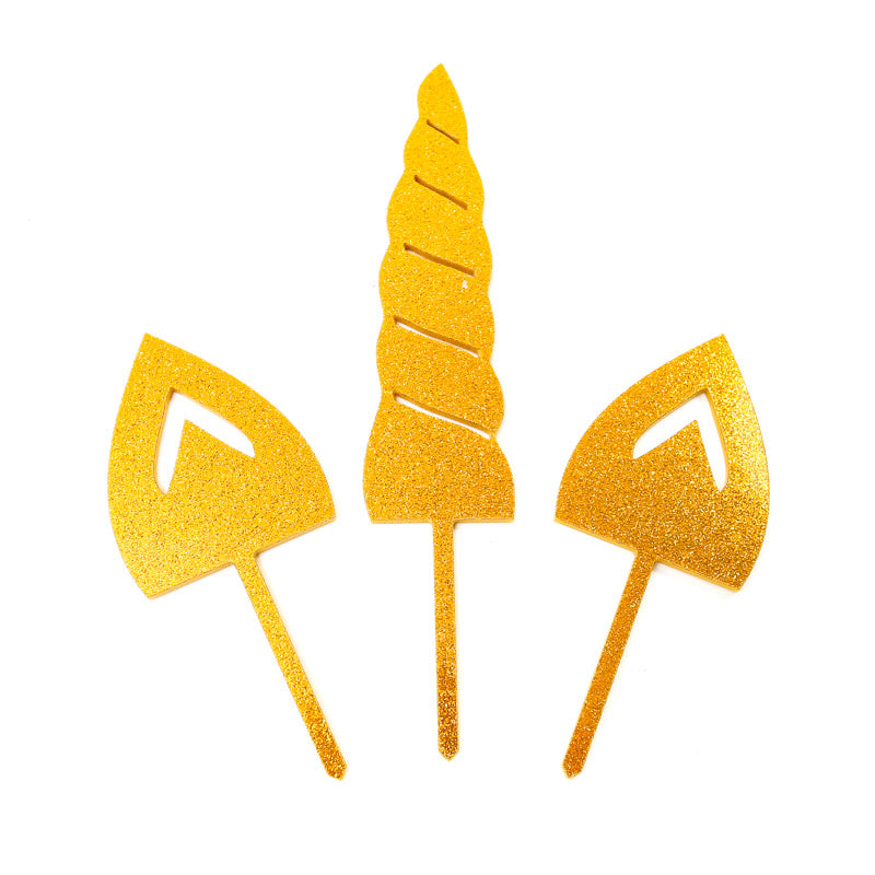 Sugar Crafty Unicorn Gold Glitter Acrylic Cake Topper