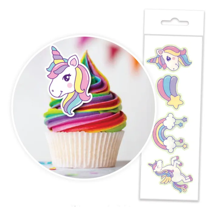 Edible Wafer Cupcake Toppers - Unicorn