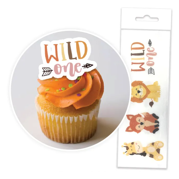 Edible Wafer Cupcake Toppers - Wild One