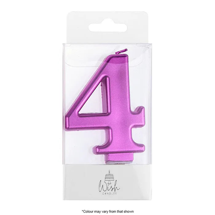 Wish Metallic Number Candle - Pink - 4