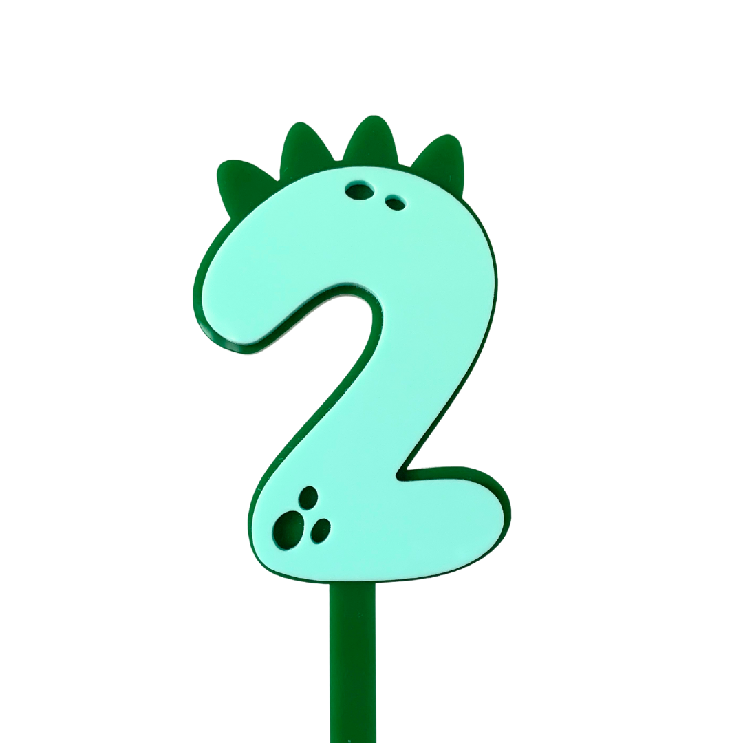 Dinosaur Cake Topper - Number 2