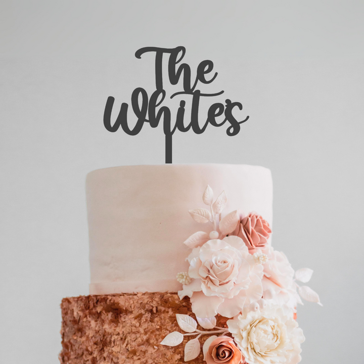 Custom Acrylic Wedding Cake Topper - The Surname's