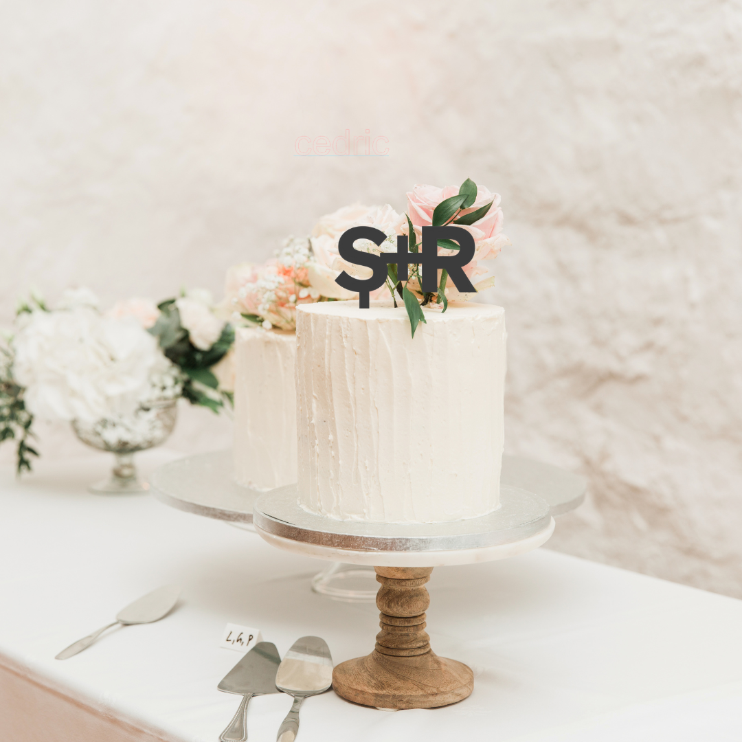 Custom Acrylic Wedding Cake Topper - Initials Bold