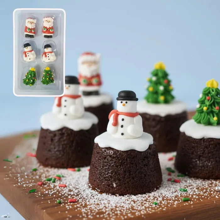 3D Christmas Icing Decorations 6pk