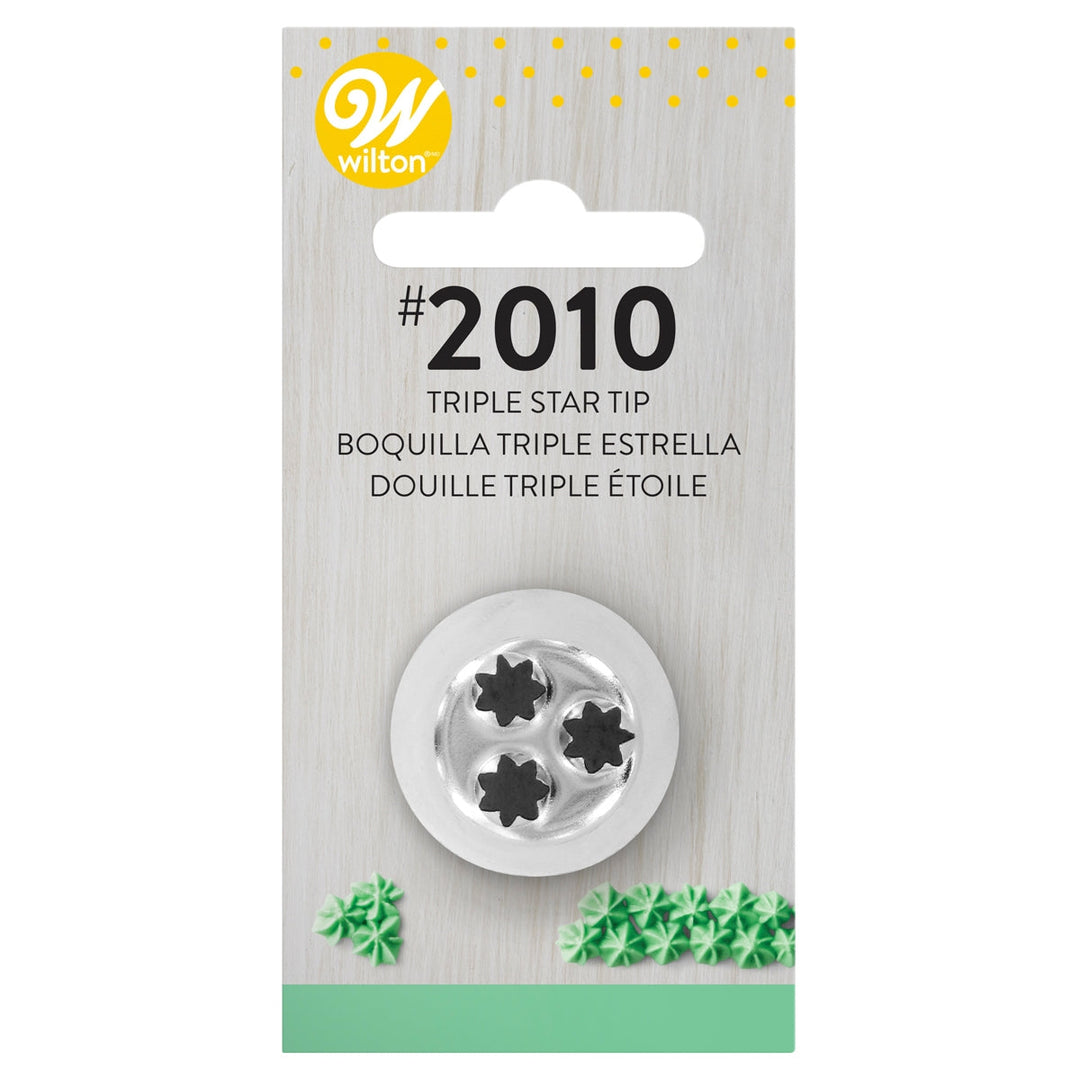 Wilton Triple Star Tip #2010, carded pack shown on retail packaging