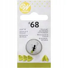 Wilton Leaf Tip #68, carded pack shown on retail packaging