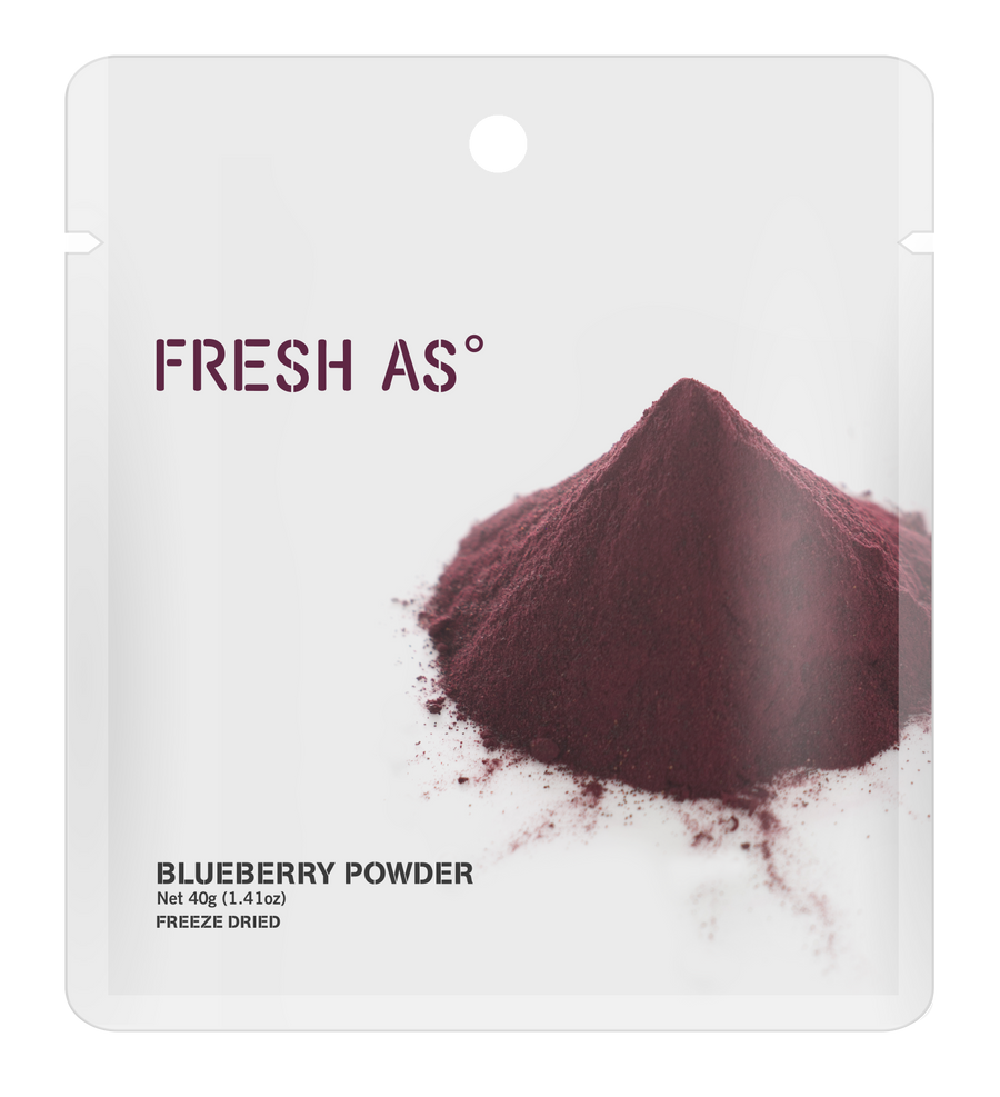 Fresh As Blueberry Powder, resealable pouch packaging