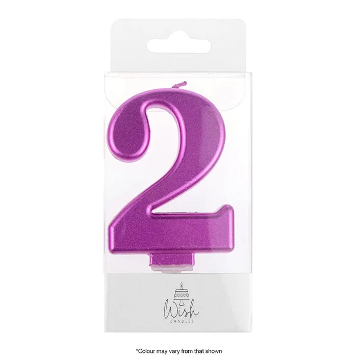 Wish Metallic Number Candle - Pink - 2