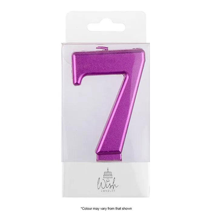 Wish Metallic Number Candle - Pink - 7