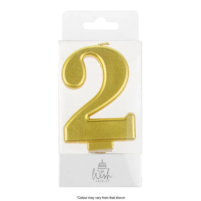 Wish Metallic Number Candle - Gold - 2