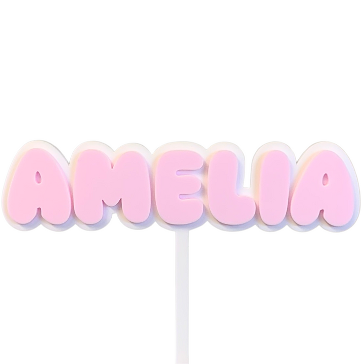 Custom Acrylic Double Layer Cake Topper - Name / Single Word
