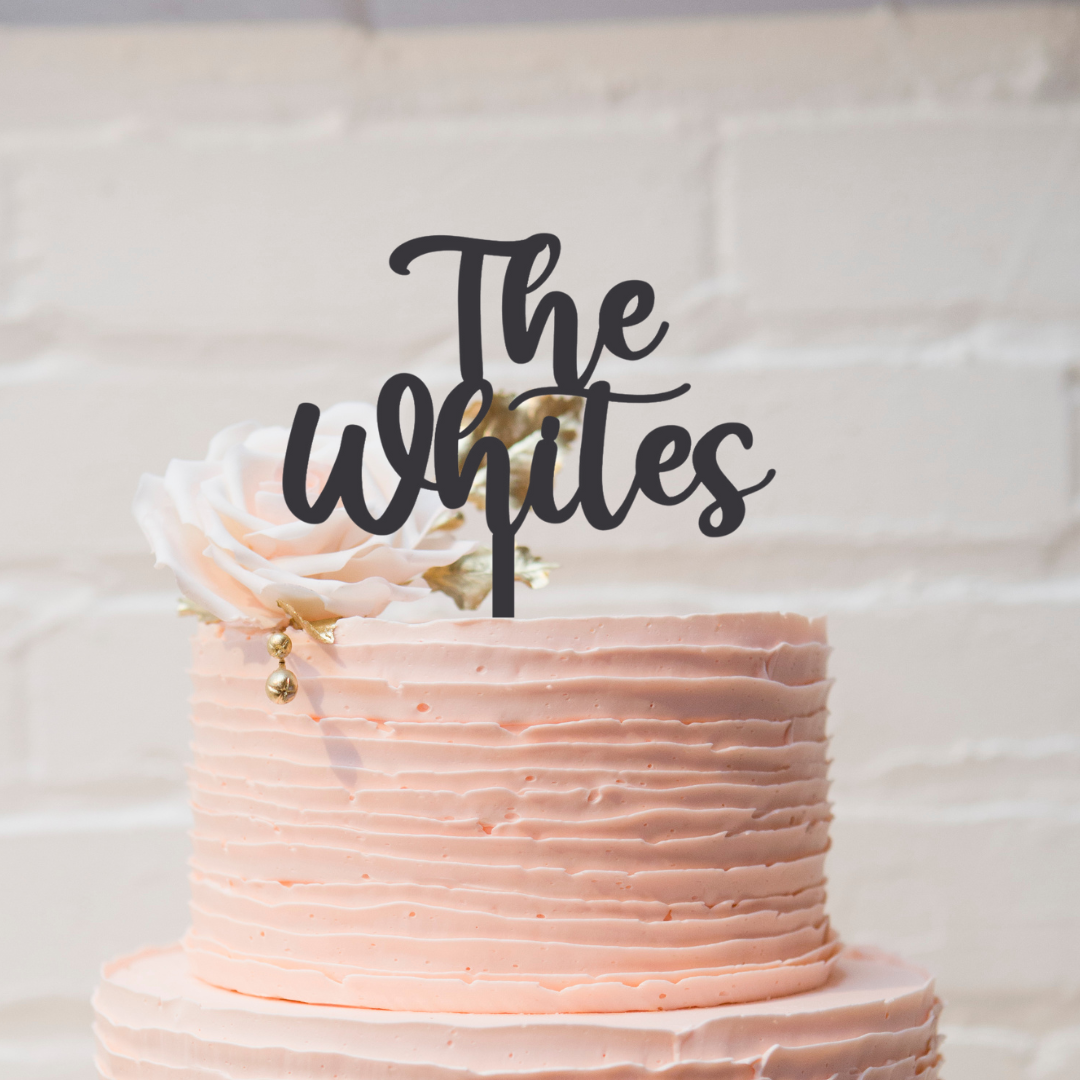 Custom Acrylic Wedding Cake Topper - The Last Names