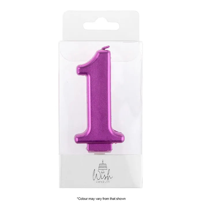 Wish Metallic Number Candle - Pink - 1