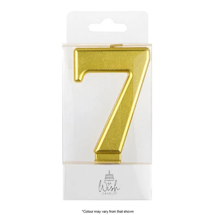 Wish Metallic Number Candle - Gold - 7
