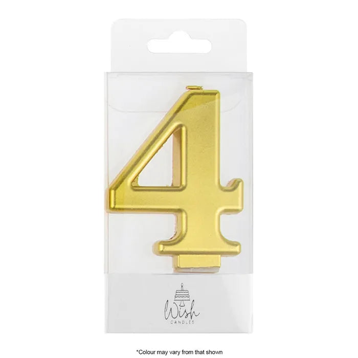 Wish Metallic Number Candle - Gold - 4