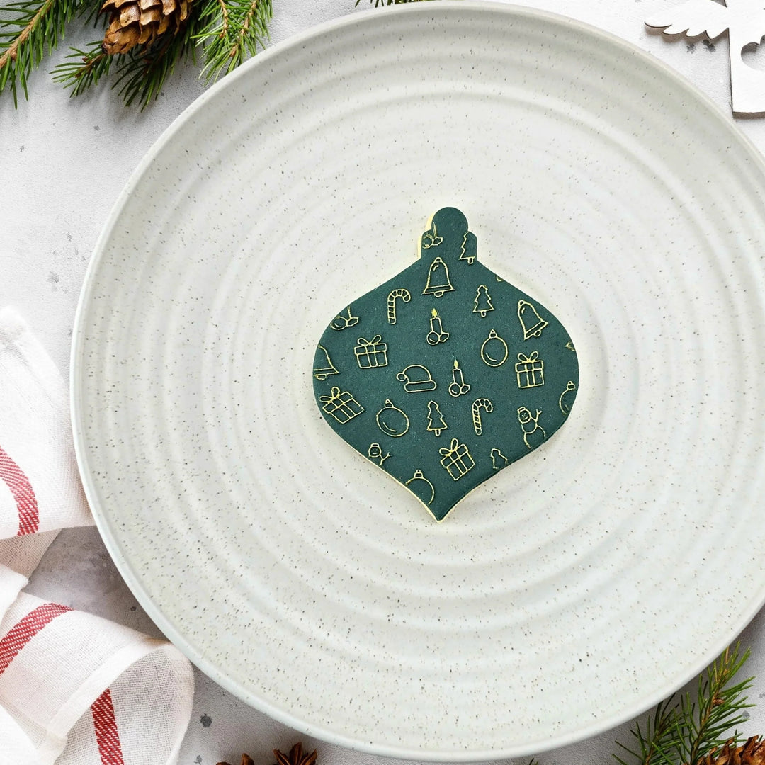 Custom Cookie Cutters Pattern Plate - Christmas