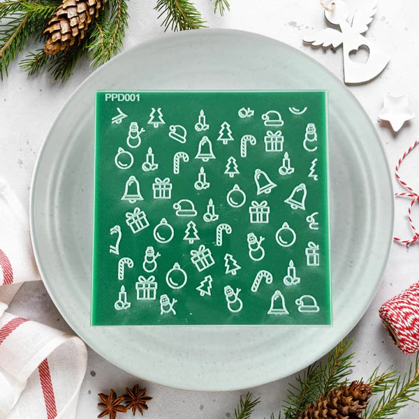 Custom Cookie Cutters Pattern Plate - Christmas