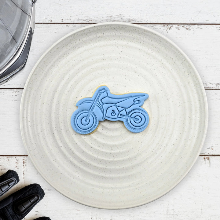 Custom Cookie Cutters Cutter and Embosser - Dirt Bike