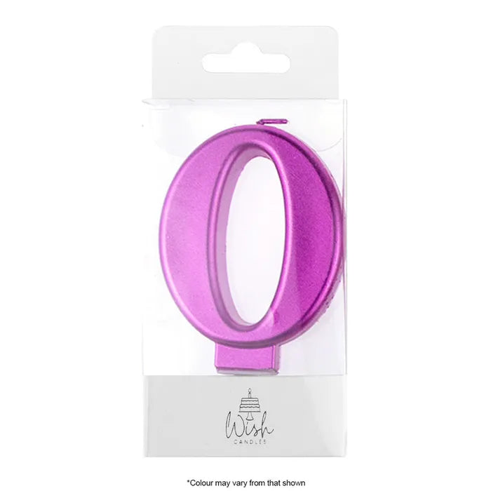 Wish Metallic Number Candle - Pink - 0