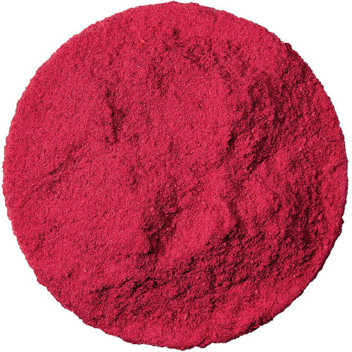 Fresh As Raspberry Powder, close up of the vibrant natural powder