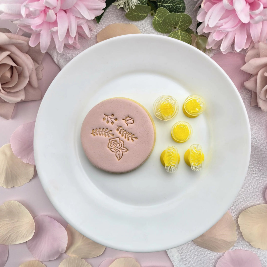 Custom Cookie Cutters Embosser - Flower Set