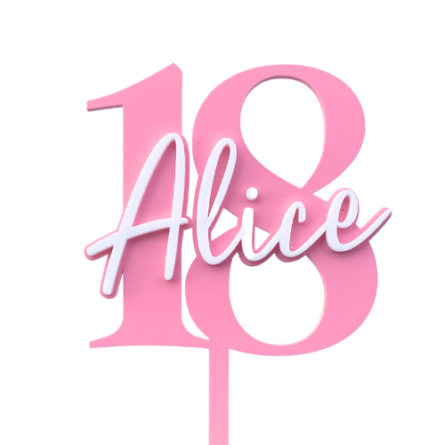 Custom Double Layer Acrylic Cake Topper - Number and Word