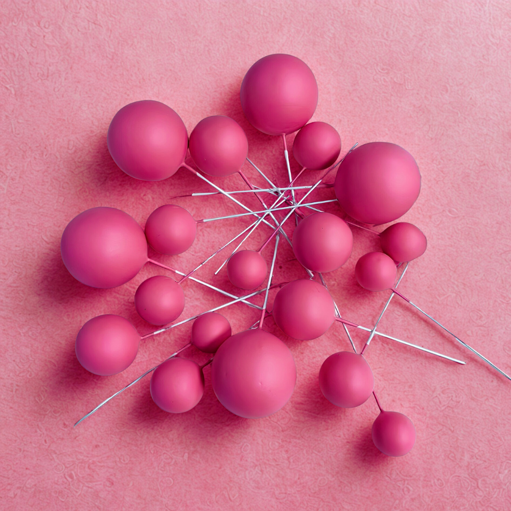Foam Cake Ball Toppers 20pc - Strawberry Pink
