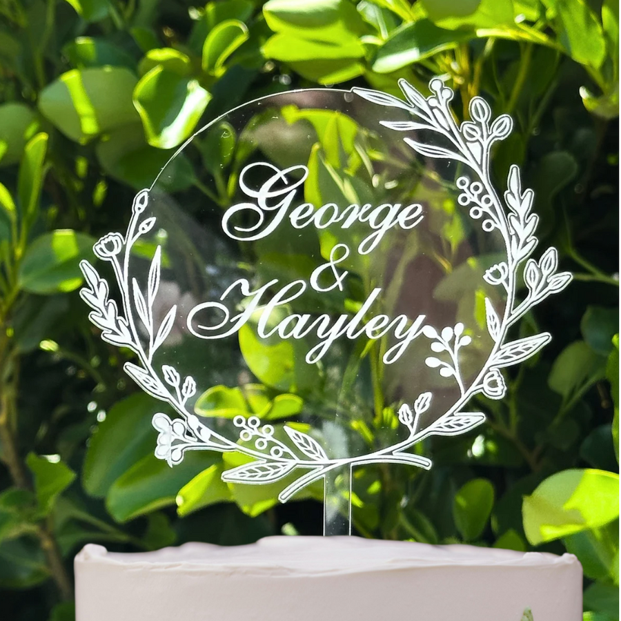 wedding cake topper wreath