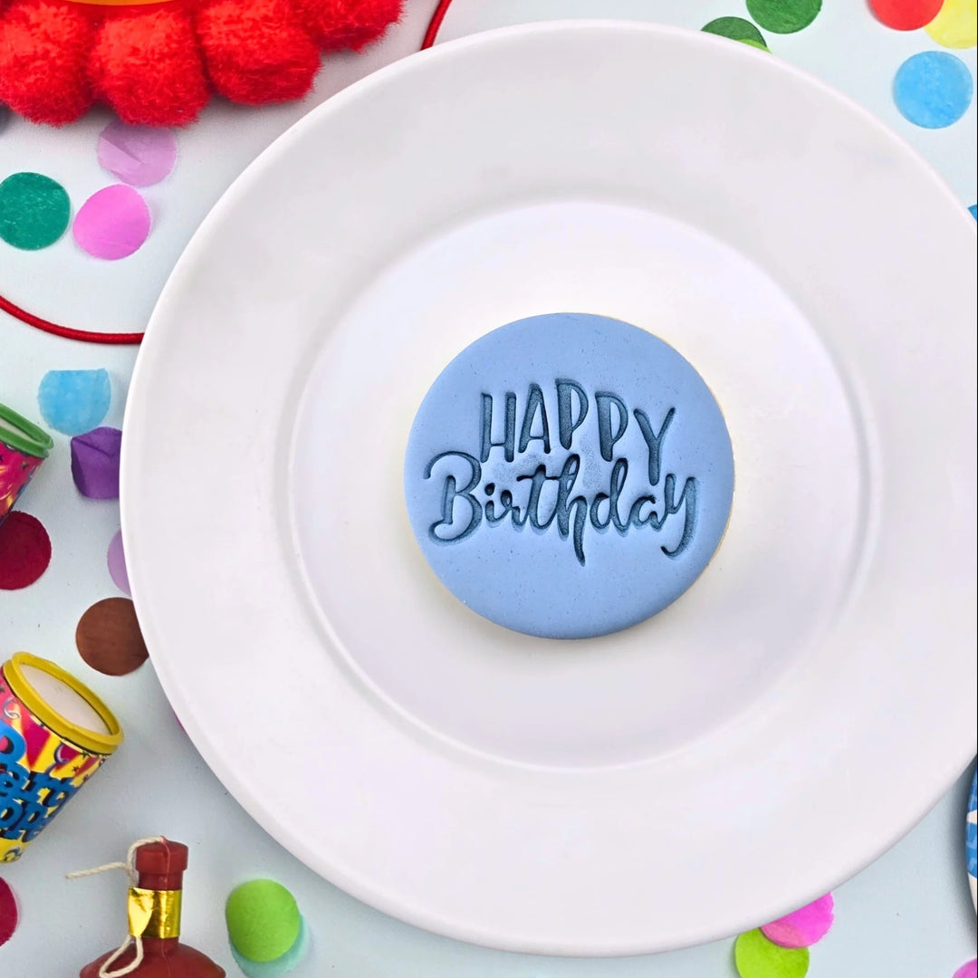 Custom Cookie Cutters Embosser - Happy Birthday #1