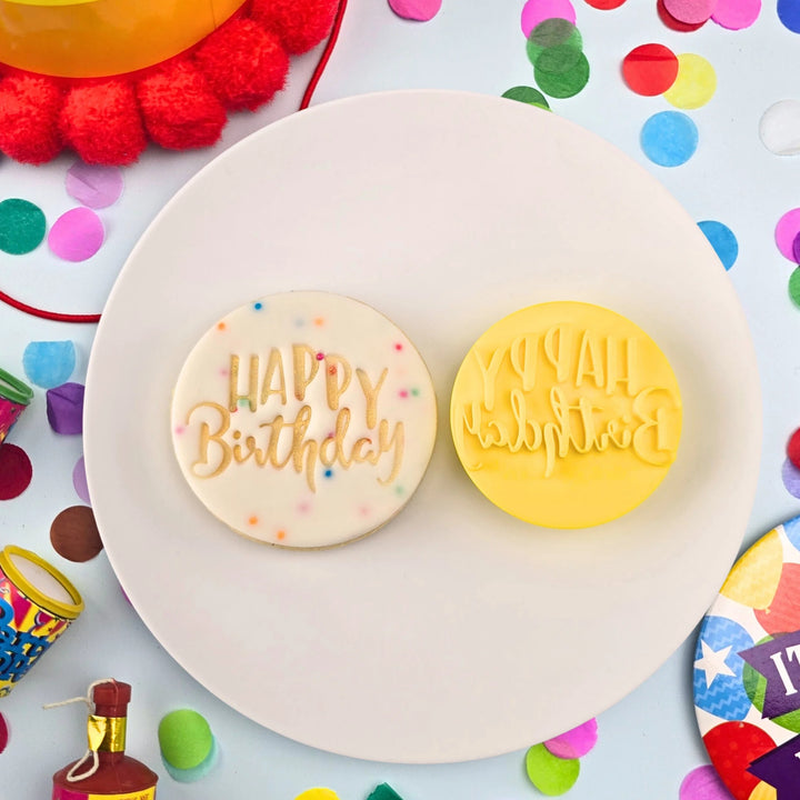 Custom Cookie Cutters Embosser - Happy Birthday #1