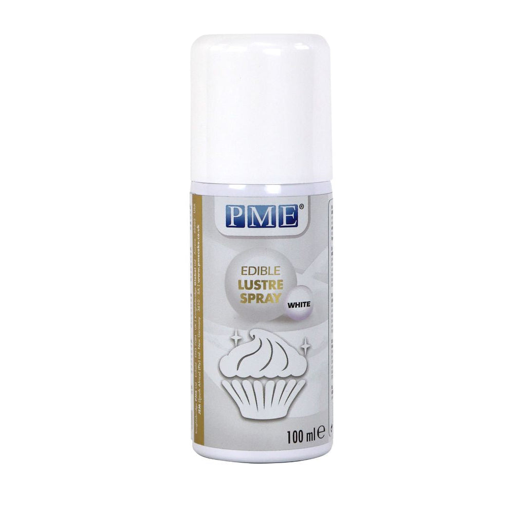 PME Edible Lustre Spray - White applied on cake