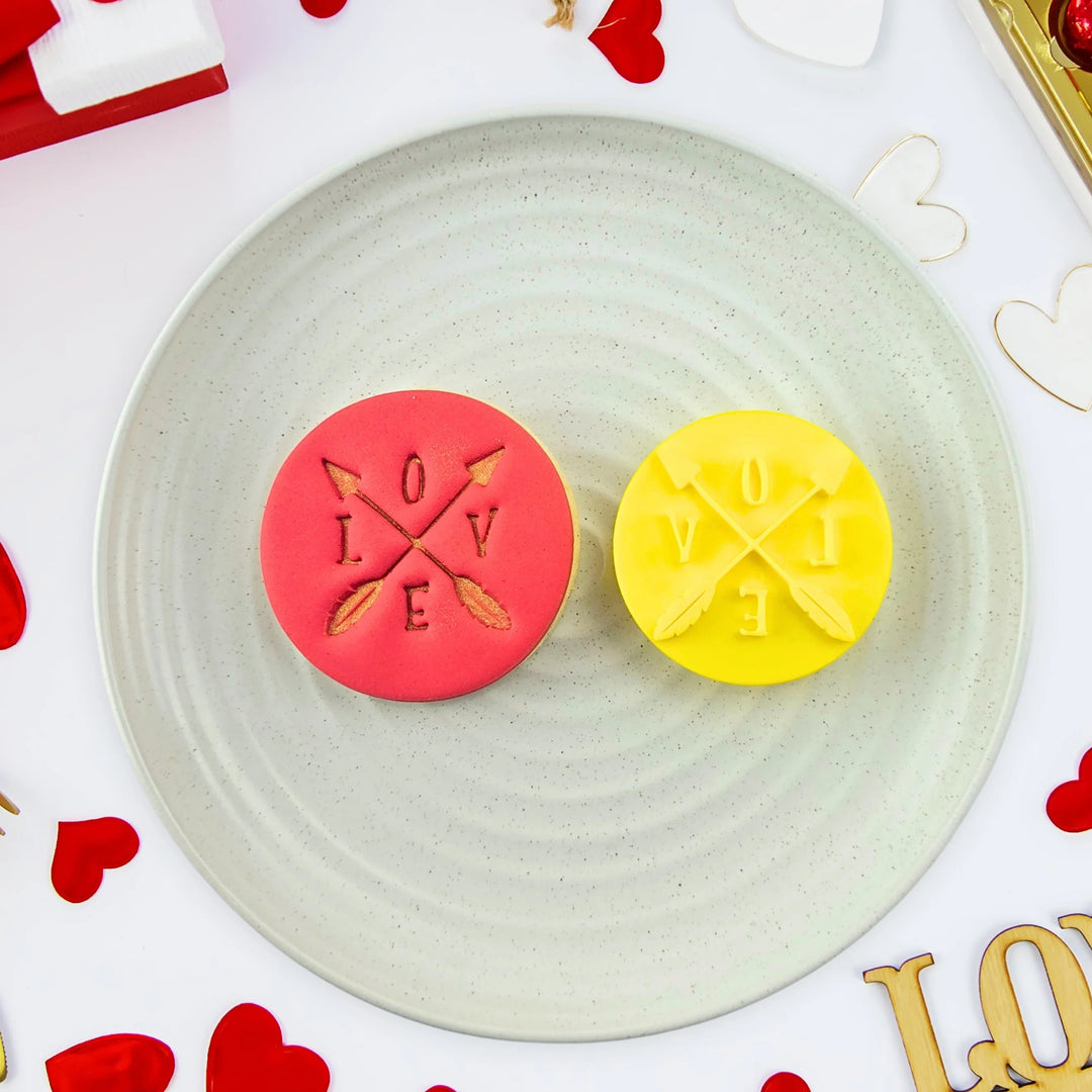 Custom Cookie Cutters Embosser - Love in Arrows