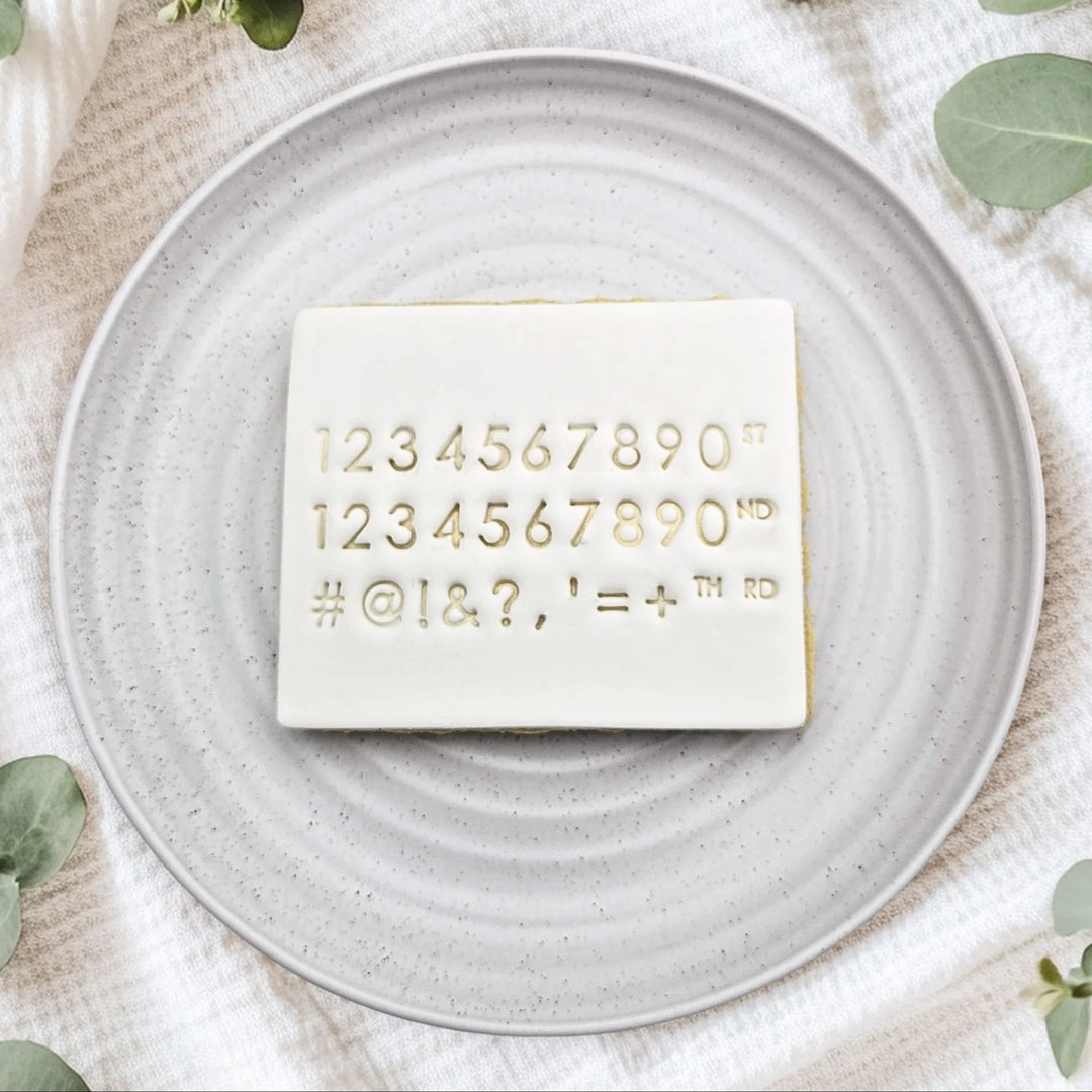 Custom Cookie Cutters Modern Letterpress Set - Numbers