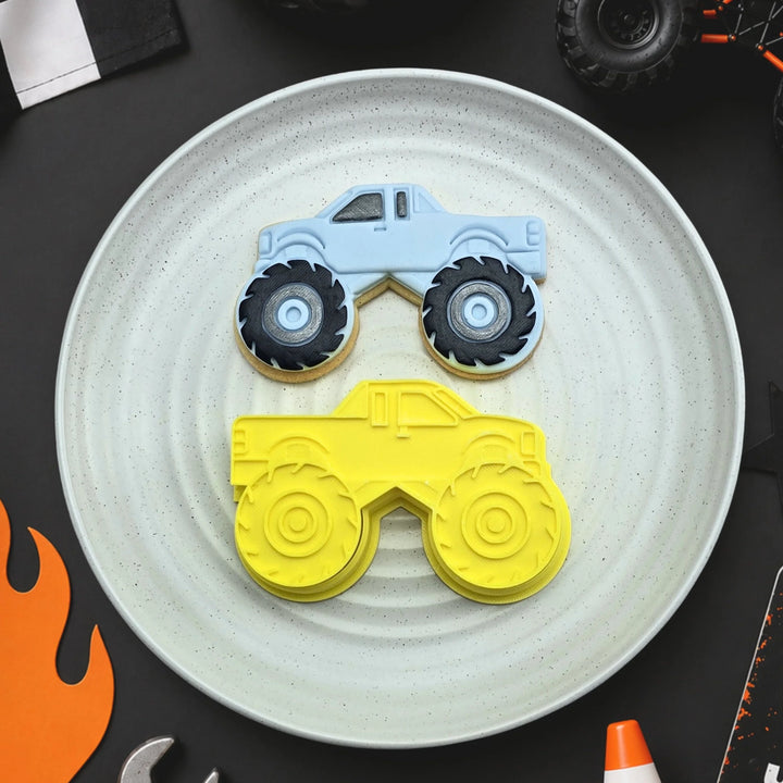 Custom Cookie Cutters Cutter and Embosser - Monster Truck
