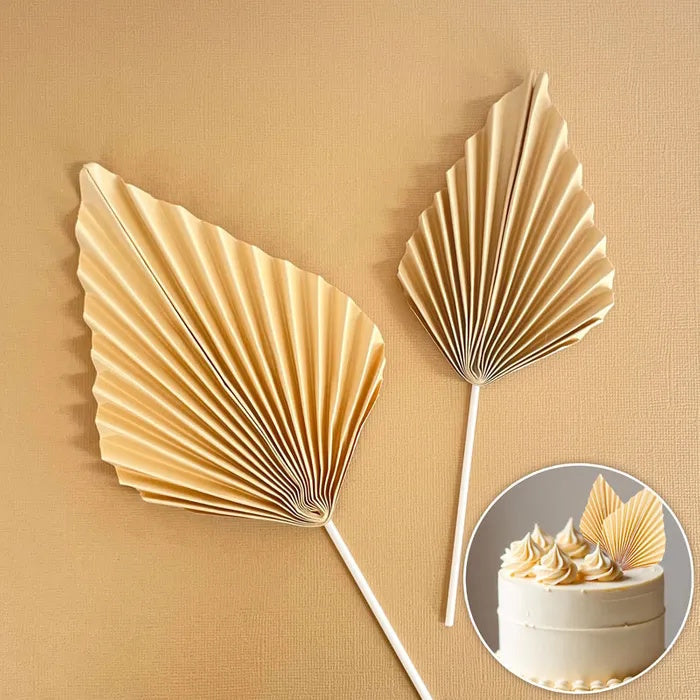 Deco Fan Cake Topper 2pc - Cream