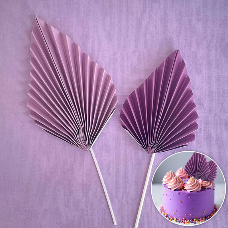 Deco Fan Cake Topper 2pc - Purple