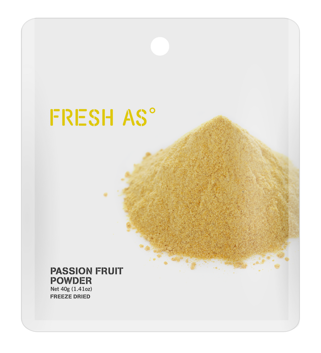 Fresh As Passionfruit Powder, resealable pouch packaging