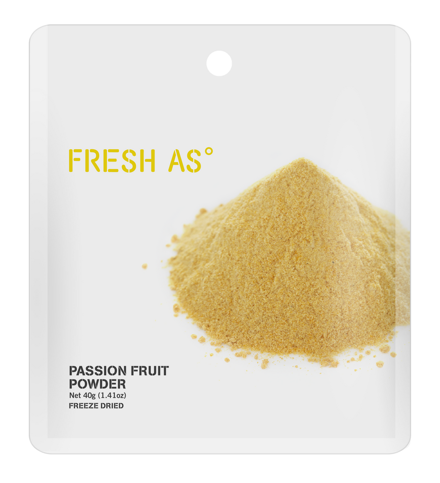Fresh As Passionfruit Powder, resealable pouch packaging