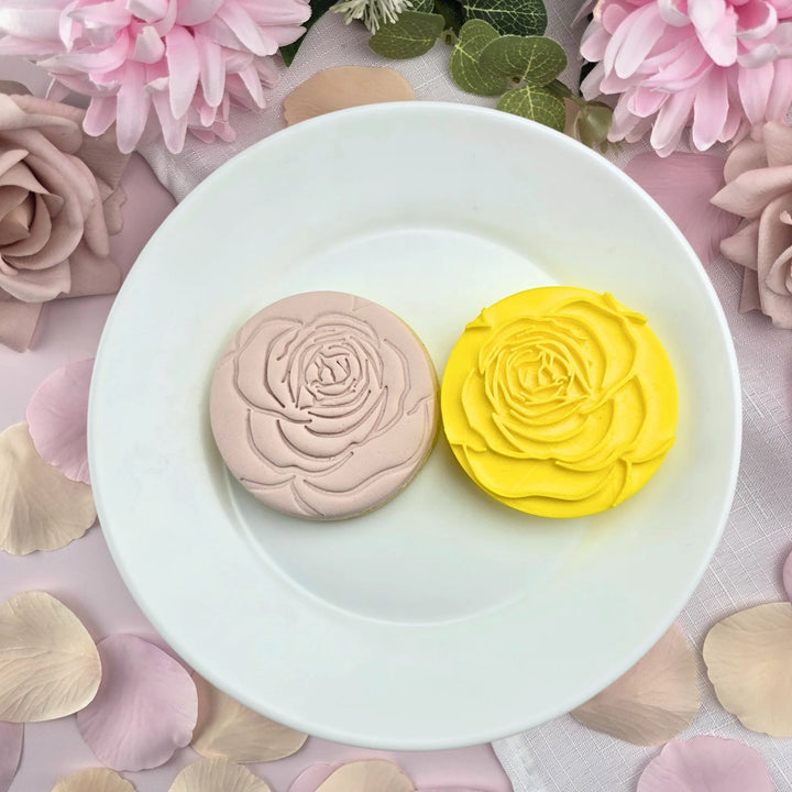 Custom Cookie Cutters Embosser - Rose Bloom